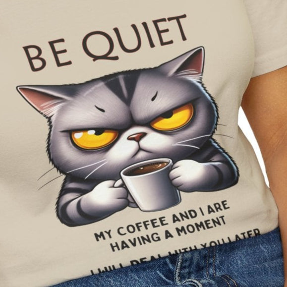 Be Quiet! Morning Routine Unisex Soft-Style Cotton T-Shirt – Lightweight, Comfortable, and Sustainable