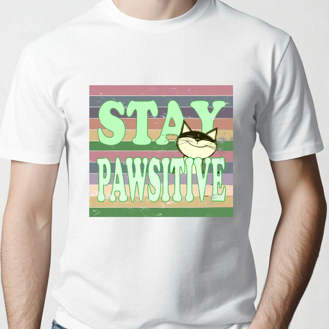 Stay Pawsitive Unisex Soft-Style Cotton T-Shirt – Lightweight, Comfortable, and Sustainable