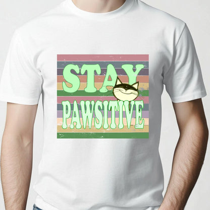 Stay Pawsitive Unisex Soft-Style Cotton T-Shirt – Lightweight, Comfortable, and Sustainable