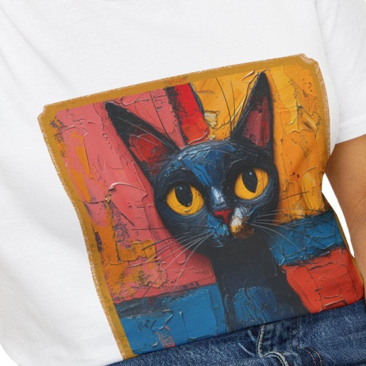 Oil Paint Like #3 Cat Unisex Soft-Style Cotton T-Shirt – Lightweight, Comfortable, and Sustainable