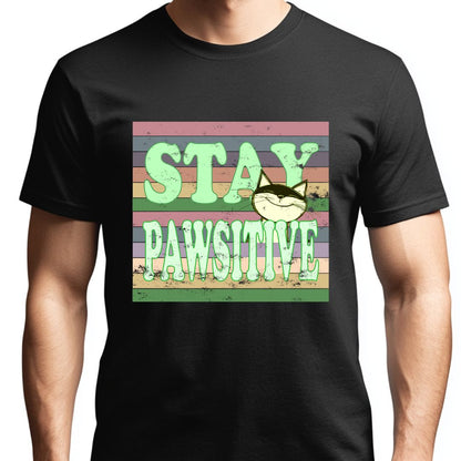 Stay Pawsitive Unisex Soft-Style Cotton T-Shirt – Lightweight, Comfortable, and Sustainable