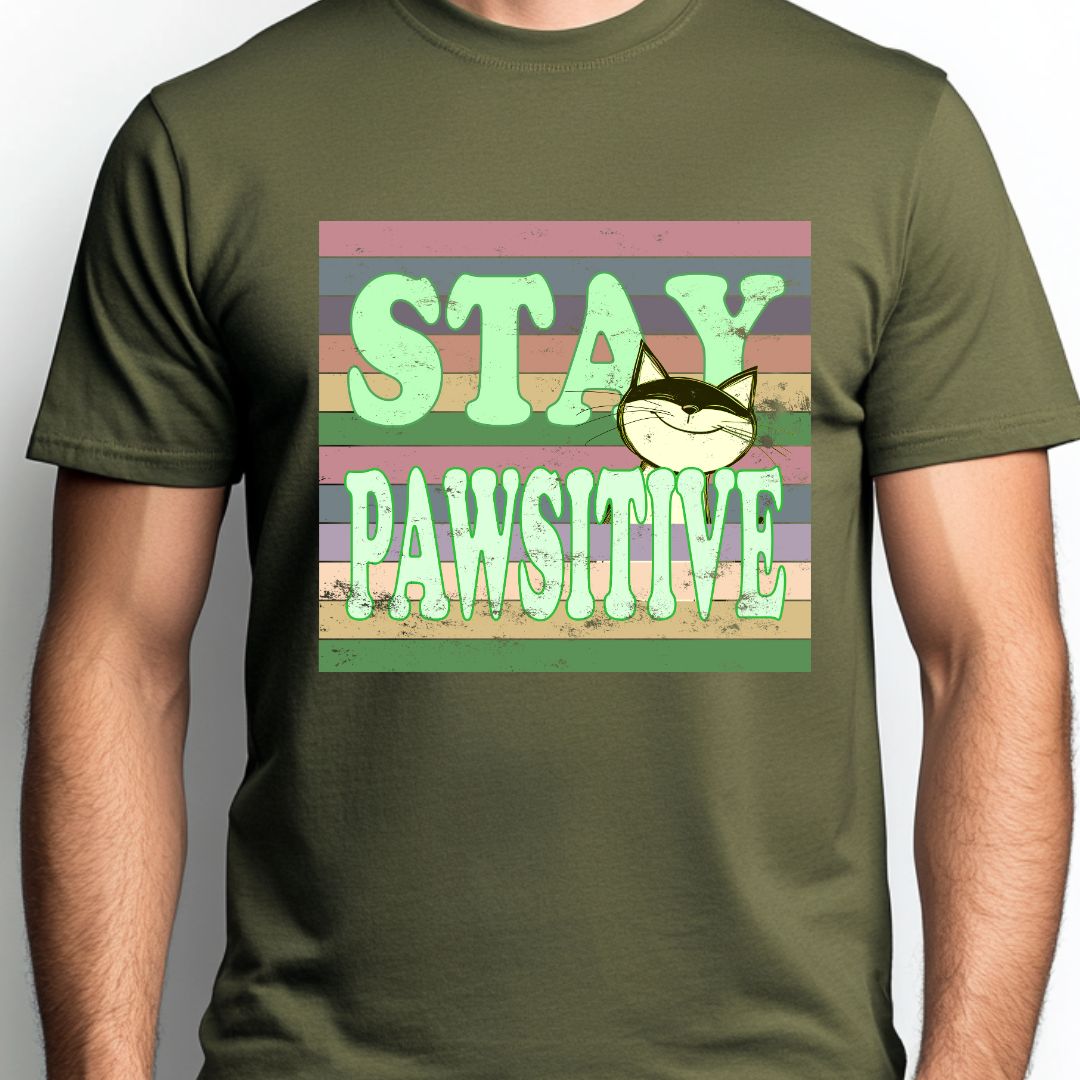 Stay Pawsitive Unisex Soft-Style Cotton T-Shirt – Lightweight, Comfortable, and Sustainable