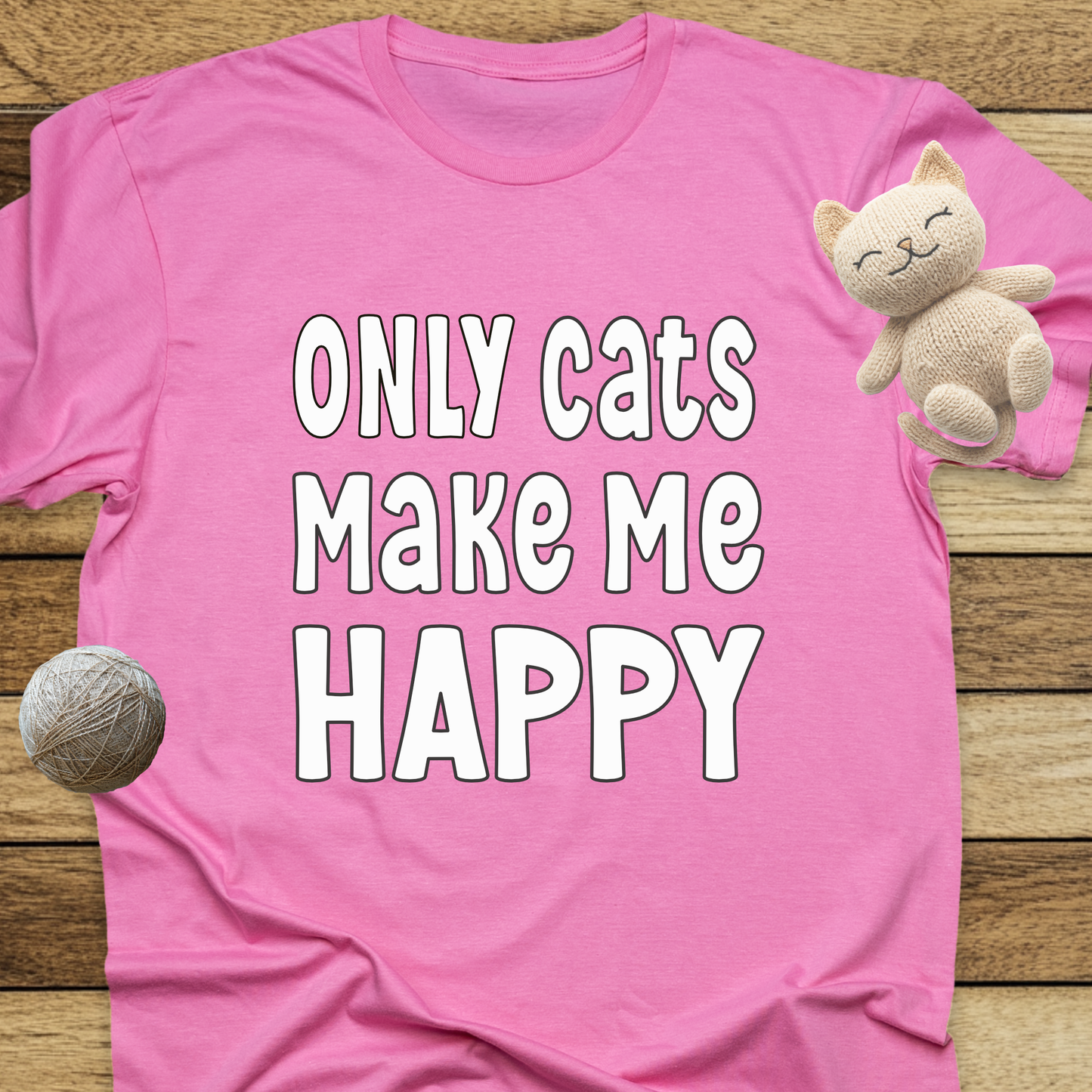 Only Cats Make Me Happy Unisex Soft-Style Cotton T-Shirt – Lightweight, Comfortable, and Sustainable