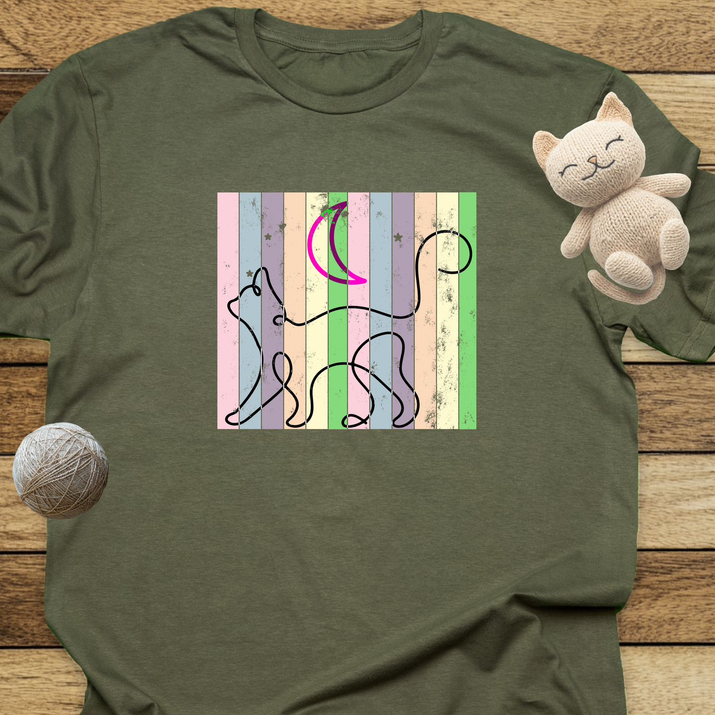 A Cat and the Moon Unisex Soft-Style Cotton T-Shirt – Lightweight, Comfortable, and Sustainable