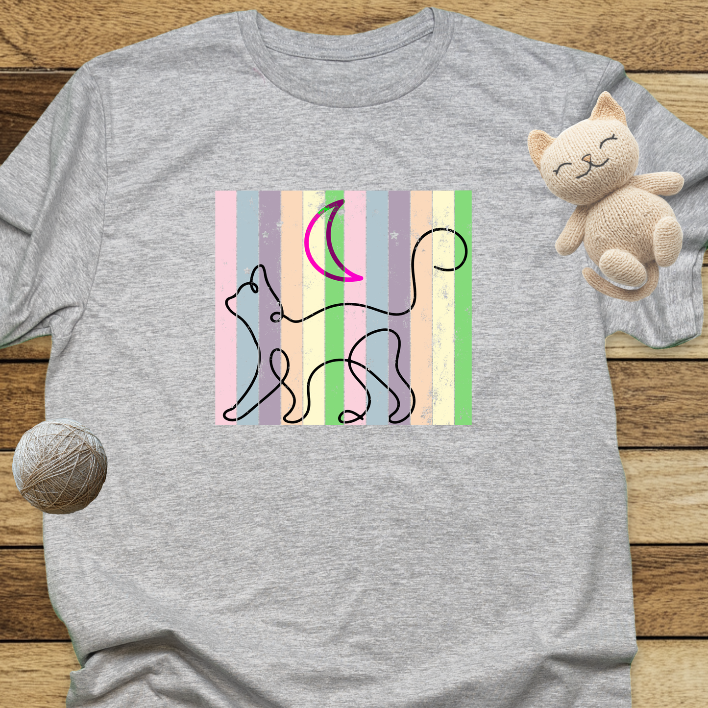 A Cat and the Moon Unisex Soft-Style Cotton T-Shirt – Lightweight, Comfortable, and Sustainable