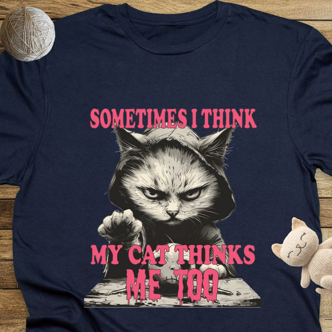 Sometimes I Think My Cat Thinks Me Too Unisex Soft-Style Cotton T-Shirt – Lightweight, Comfortable, and Sustainable