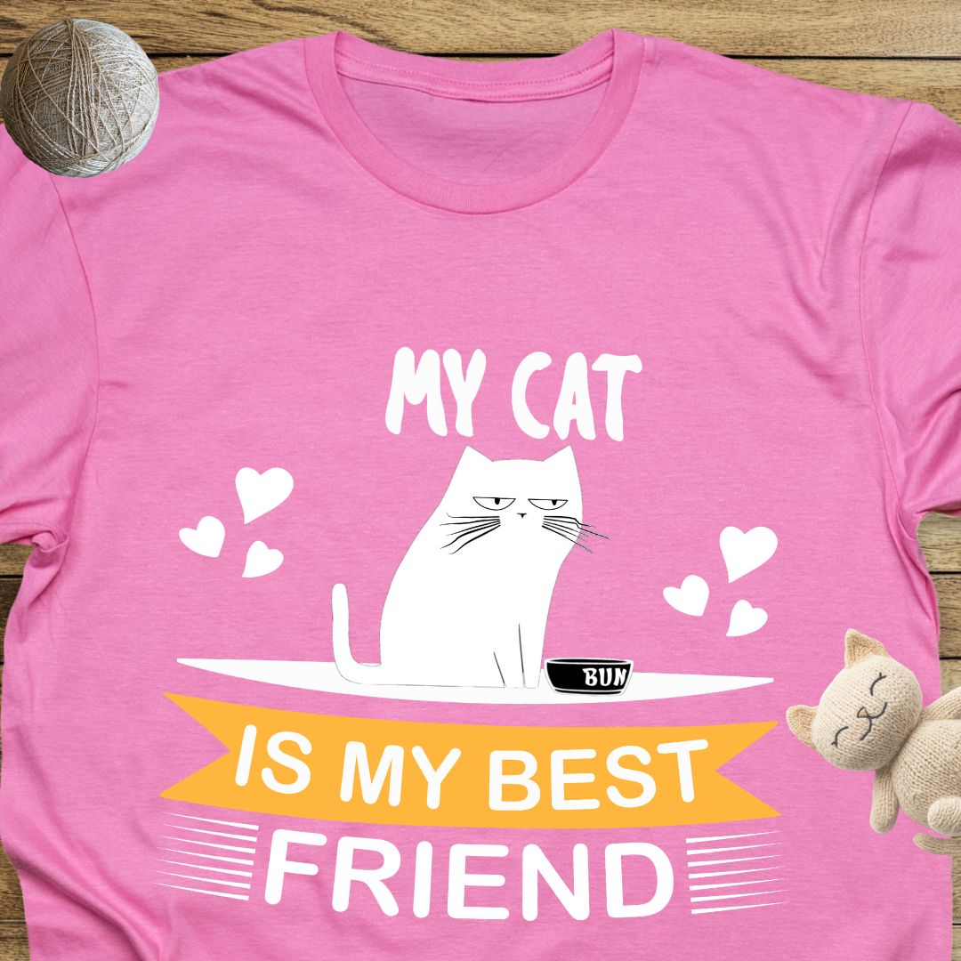 My Cat Is My Best Friend Unisex Soft-Style Cotton T-Shirt – Lightweight, Comfortable, and Sustainable