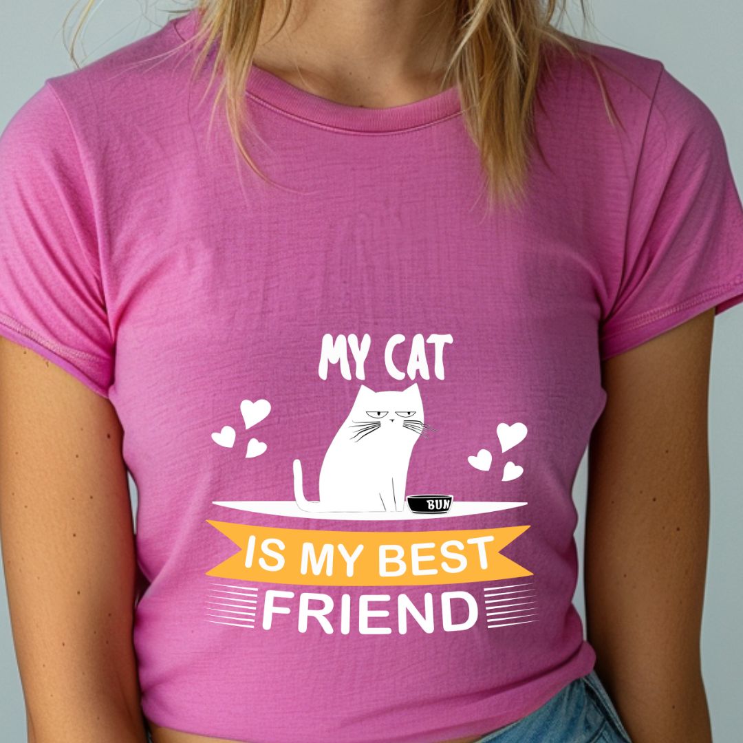 My Cat Is My Best Friend Unisex Soft-Style Cotton T-Shirt – Lightweight, Comfortable, and Sustainable