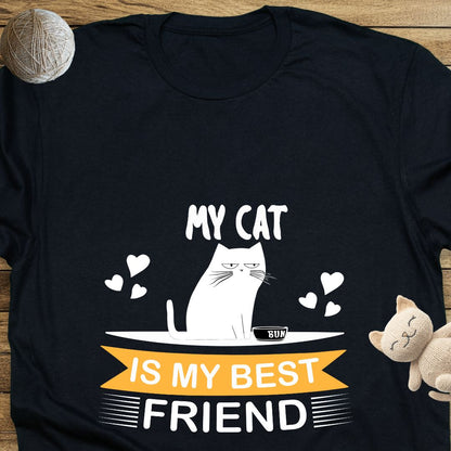 My Cat Is My Best Friend Unisex Soft-Style Cotton T-Shirt – Lightweight, Comfortable, and Sustainable