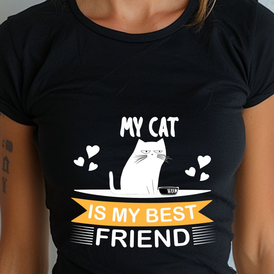 My Cat Is My Best Friend Unisex Soft-Style Cotton T-Shirt – Lightweight, Comfortable, and Sustainable