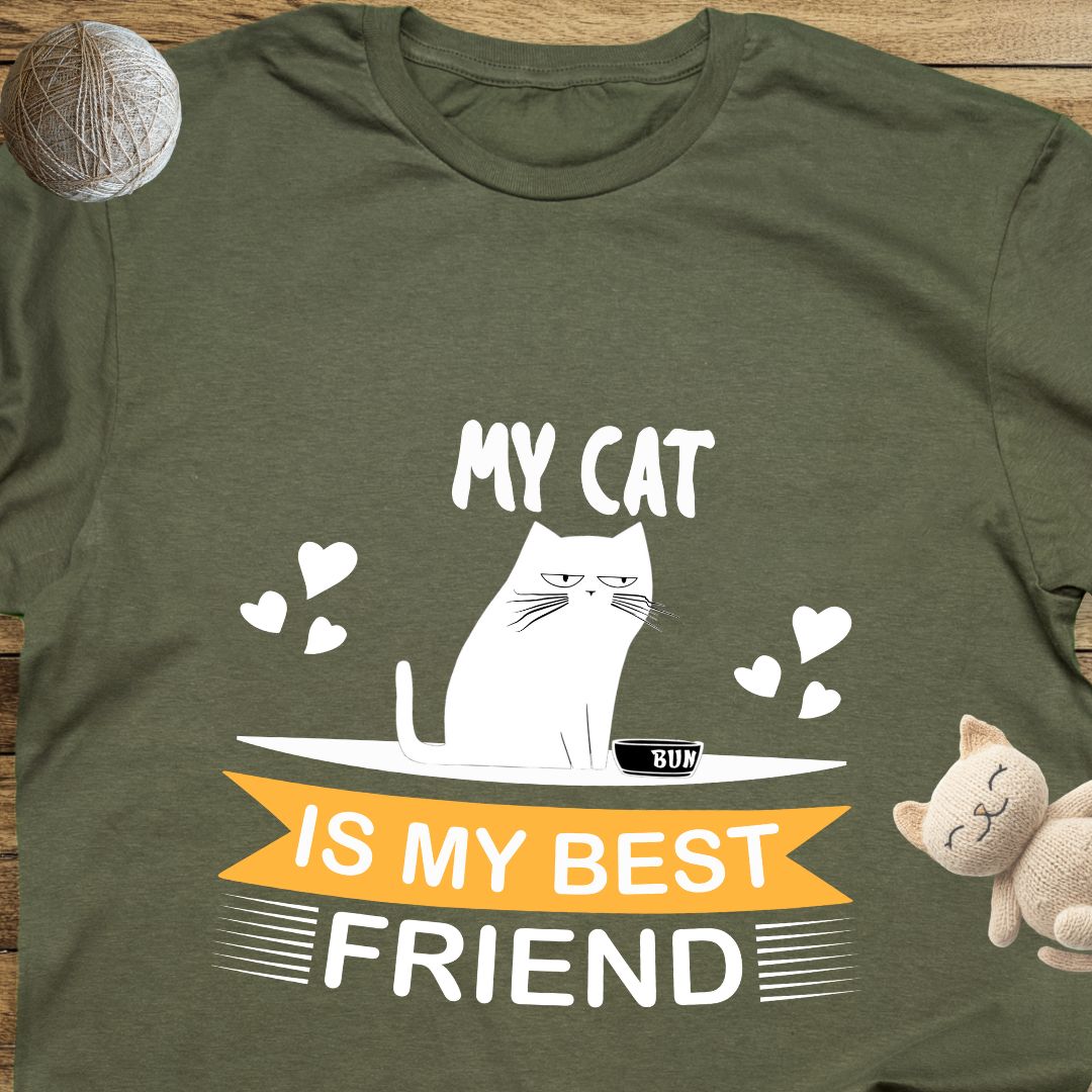 My Cat Is My Best Friend Unisex Soft-Style Cotton T-Shirt – Lightweight, Comfortable, and Sustainable