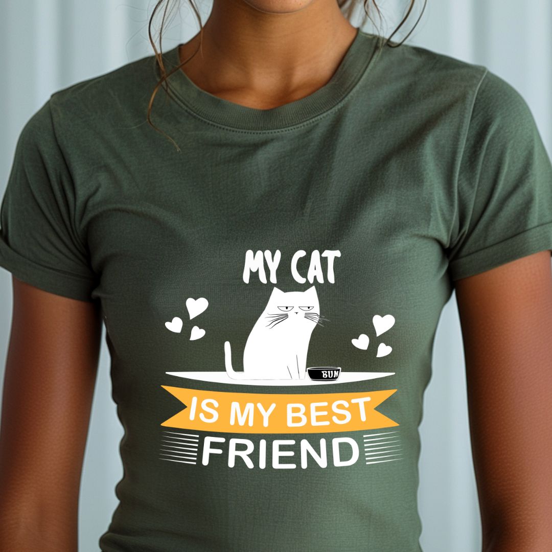 My Cat Is My Best Friend Unisex Soft-Style Cotton T-Shirt – Lightweight, Comfortable, and Sustainable