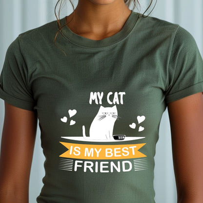 My Cat Is My Best Friend Unisex Soft-Style Cotton T-Shirt – Lightweight, Comfortable, and Sustainable