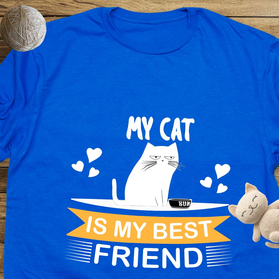 My Cat Is My Best Friend Unisex Soft-Style Cotton T-Shirt – Lightweight, Comfortable, and Sustainable