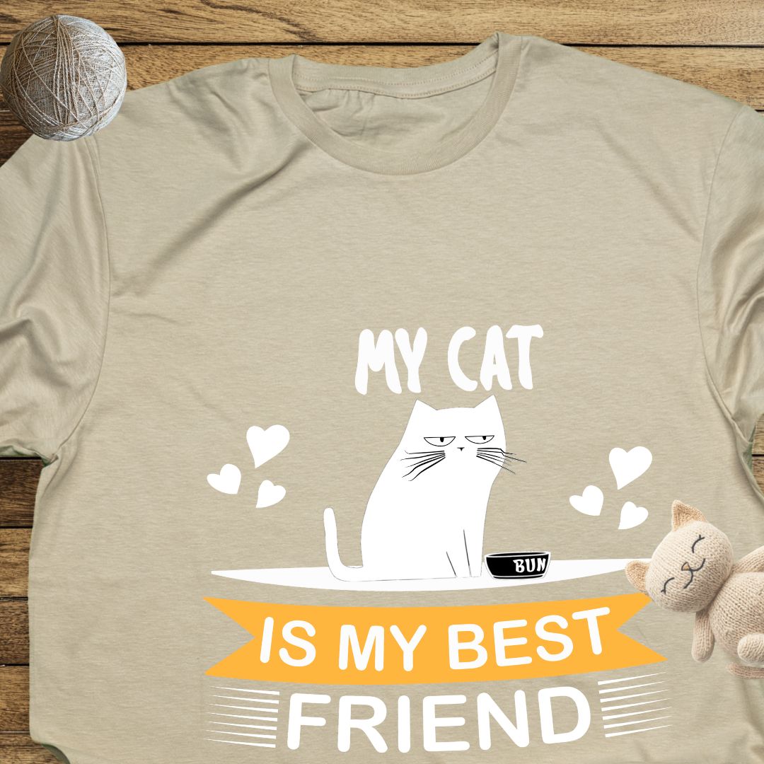 My Cat Is My Best Friend Unisex Soft-Style Cotton T-Shirt – Lightweight, Comfortable, and Sustainable