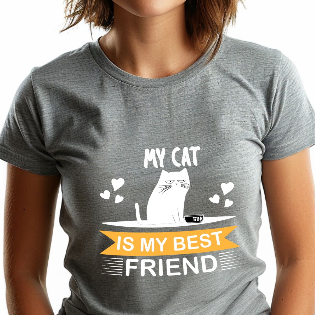 My Cat Is My Best Friend Unisex Soft-Style Cotton T-Shirt – Lightweight, Comfortable, and Sustainable