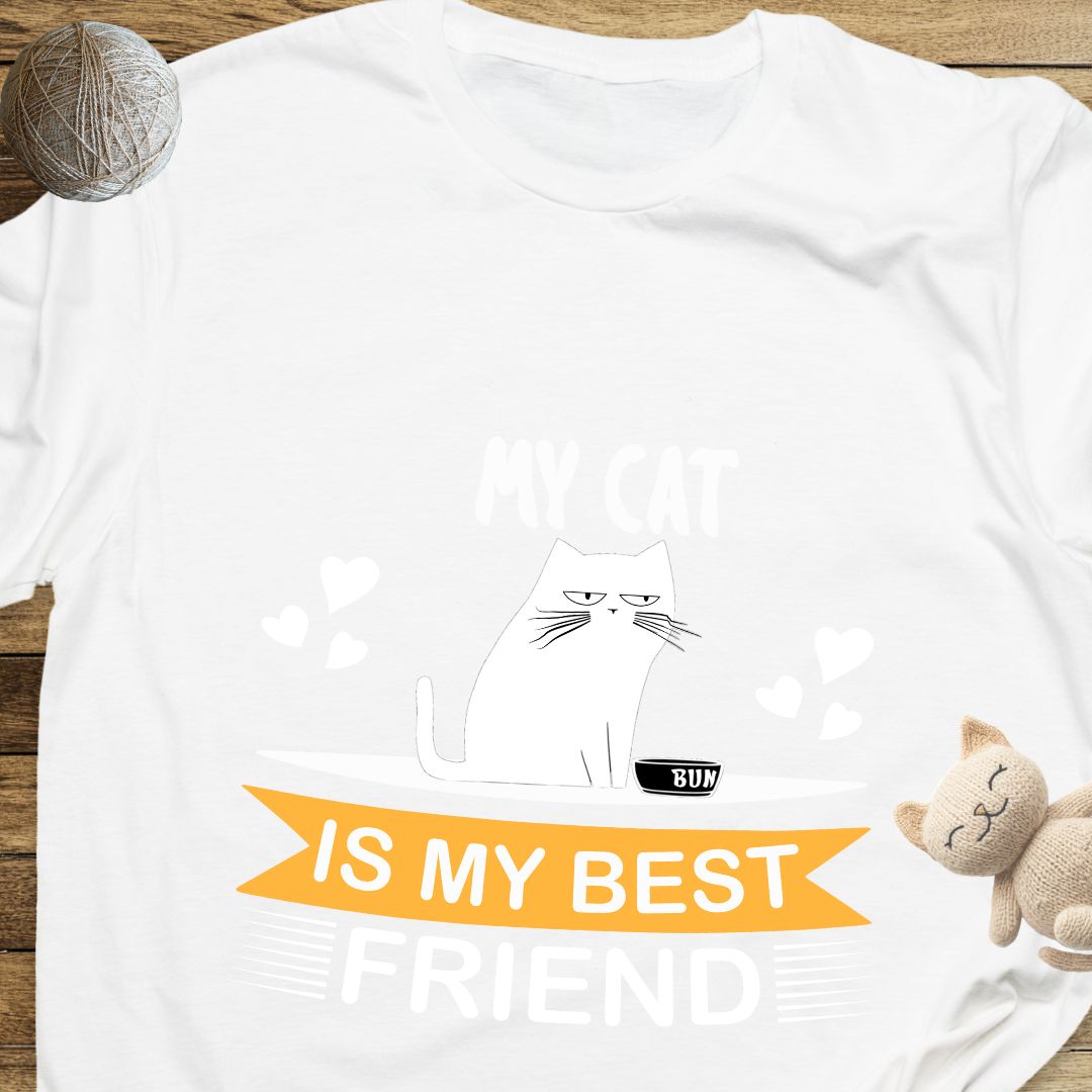 My Cat Is My Best Friend Unisex Soft-Style Cotton T-Shirt – Lightweight, Comfortable, and Sustainable