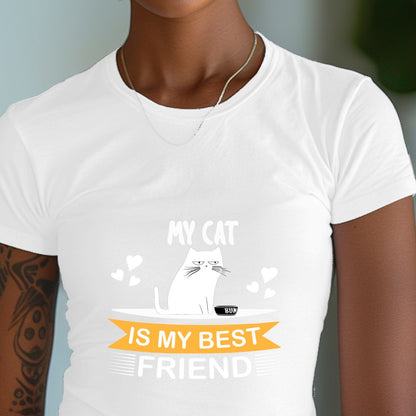 My Cat Is My Best Friend Unisex Soft-Style Cotton T-Shirt – Lightweight, Comfortable, and Sustainable