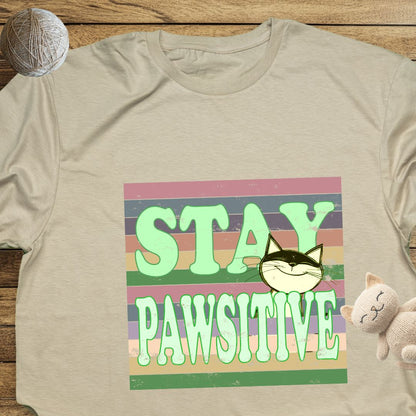 Stay Pawsitive Unisex Soft-Style Cotton T-Shirt – Lightweight, Comfortable, and Sustainable