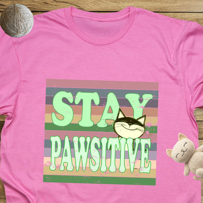 Stay Pawsitive Unisex Soft-Style Cotton T-Shirt – Lightweight, Comfortable, and Sustainable