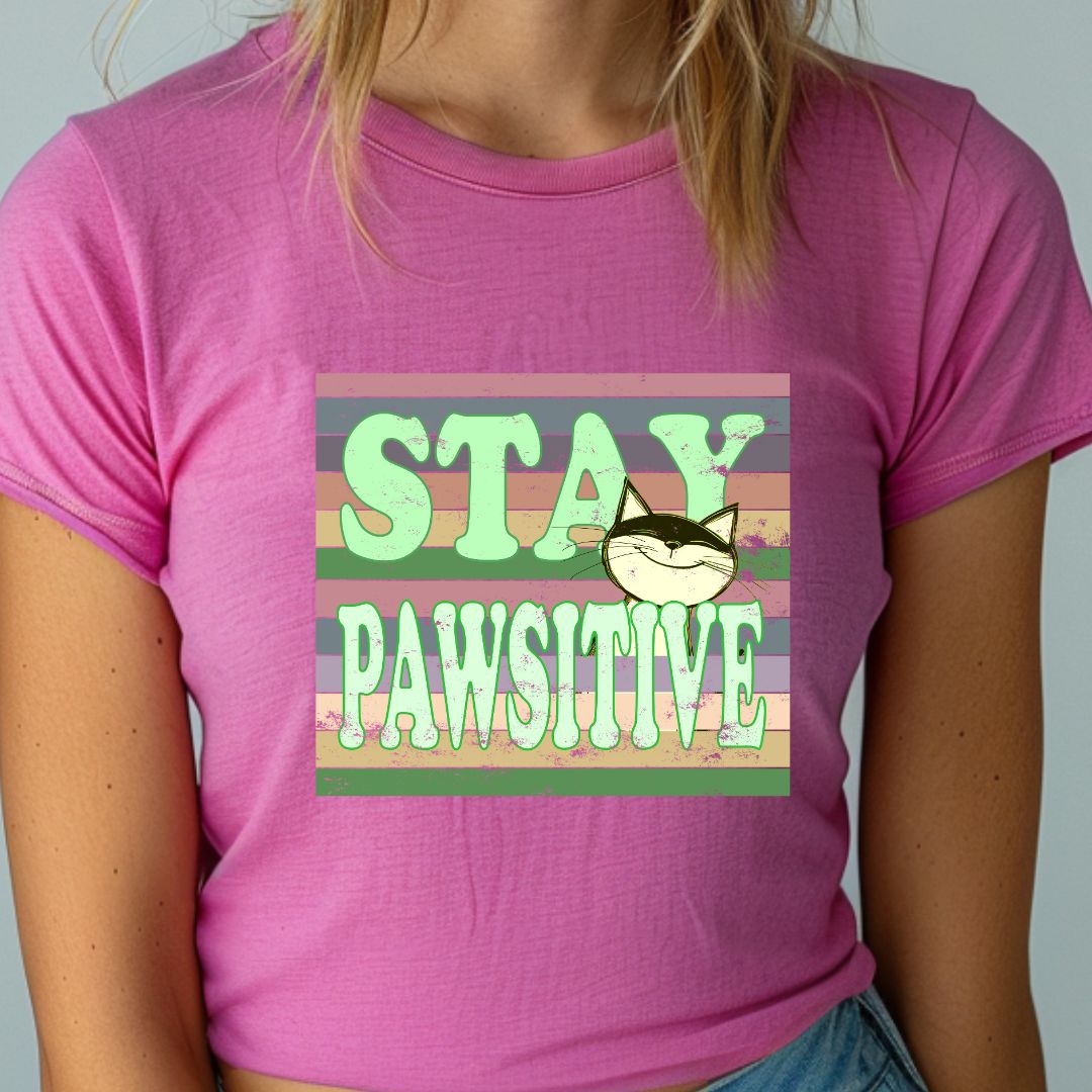 Stay Pawsitive Unisex Soft-Style Cotton T-Shirt – Lightweight, Comfortable, and Sustainable