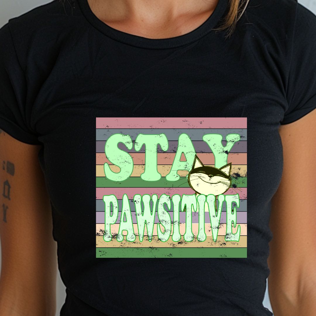 Stay Pawsitive Unisex Soft-Style Cotton T-Shirt – Lightweight, Comfortable, and Sustainable