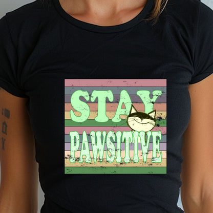 Stay Pawsitive Unisex Soft-Style Cotton T-Shirt – Lightweight, Comfortable, and Sustainable