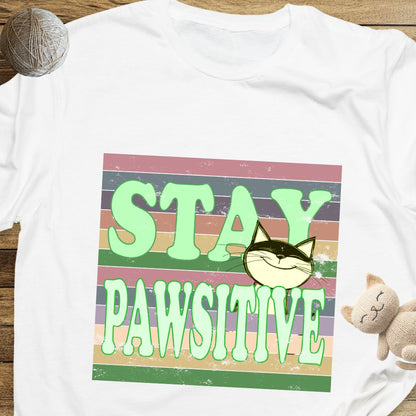 Stay Pawsitive Unisex Soft-Style Cotton T-Shirt – Lightweight, Comfortable, and Sustainable