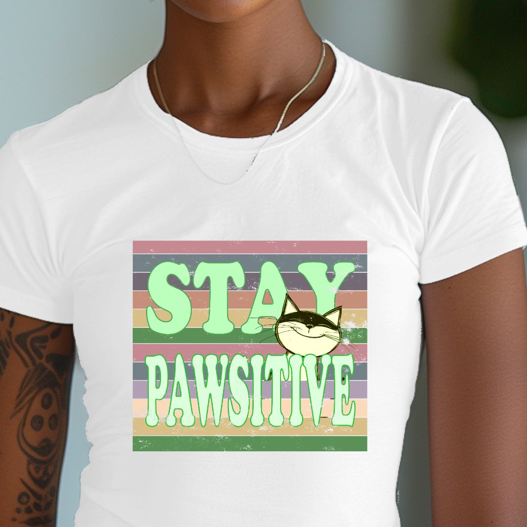 Stay Pawsitive Unisex Soft-Style Cotton T-Shirt – Lightweight, Comfortable, and Sustainable