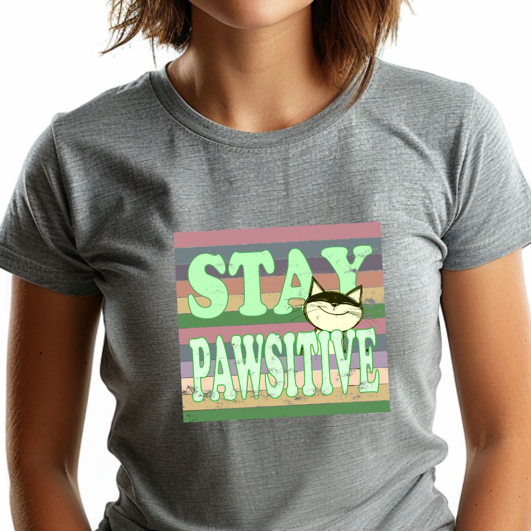 Stay Pawsitive Unisex Soft-Style Cotton T-Shirt – Lightweight, Comfortable, and Sustainable