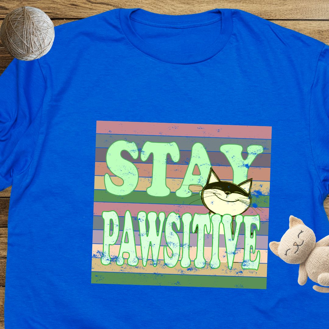 Stay Pawsitive Unisex Soft-Style Cotton T-Shirt – Lightweight, Comfortable, and Sustainable