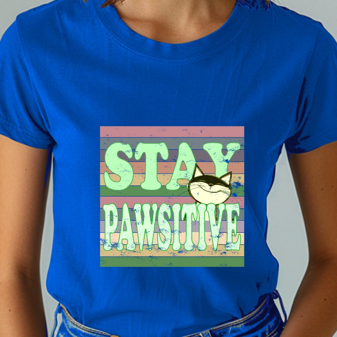 Stay Pawsitive Unisex Soft-Style Cotton T-Shirt – Lightweight, Comfortable, and Sustainable