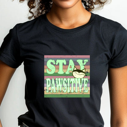 Stay Pawsitive Unisex Soft-Style Cotton T-Shirt – Lightweight, Comfortable, and Sustainable