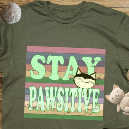 Stay Pawsitive Unisex Soft-Style Cotton T-Shirt – Lightweight, Comfortable, and Sustainable