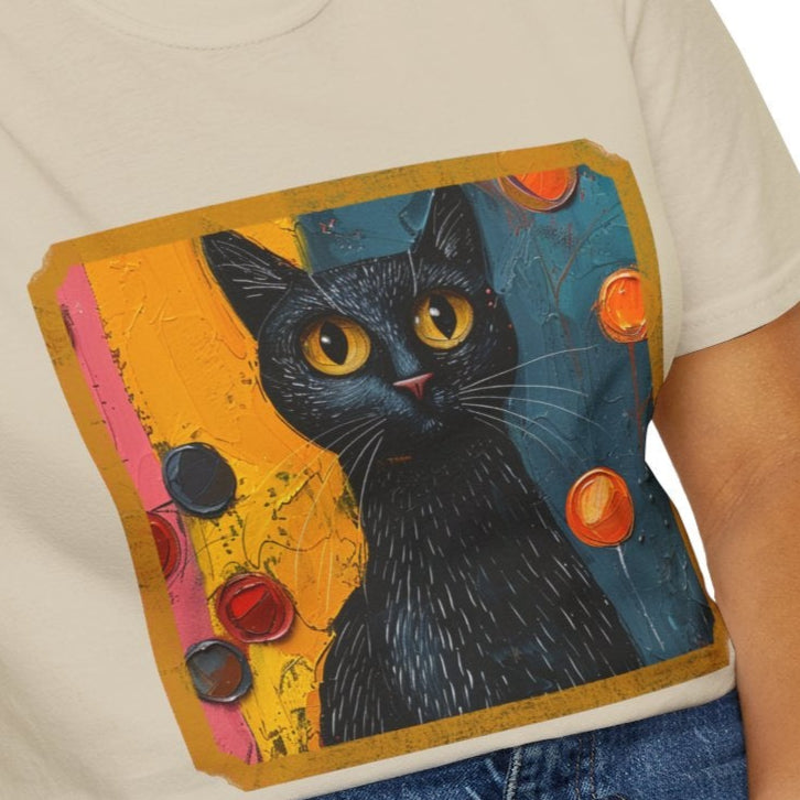 Oil Paint Like Cat #1 Unisex Soft-Style Cotton T-Shirt – Lightweight, Comfortable, and Sustainable