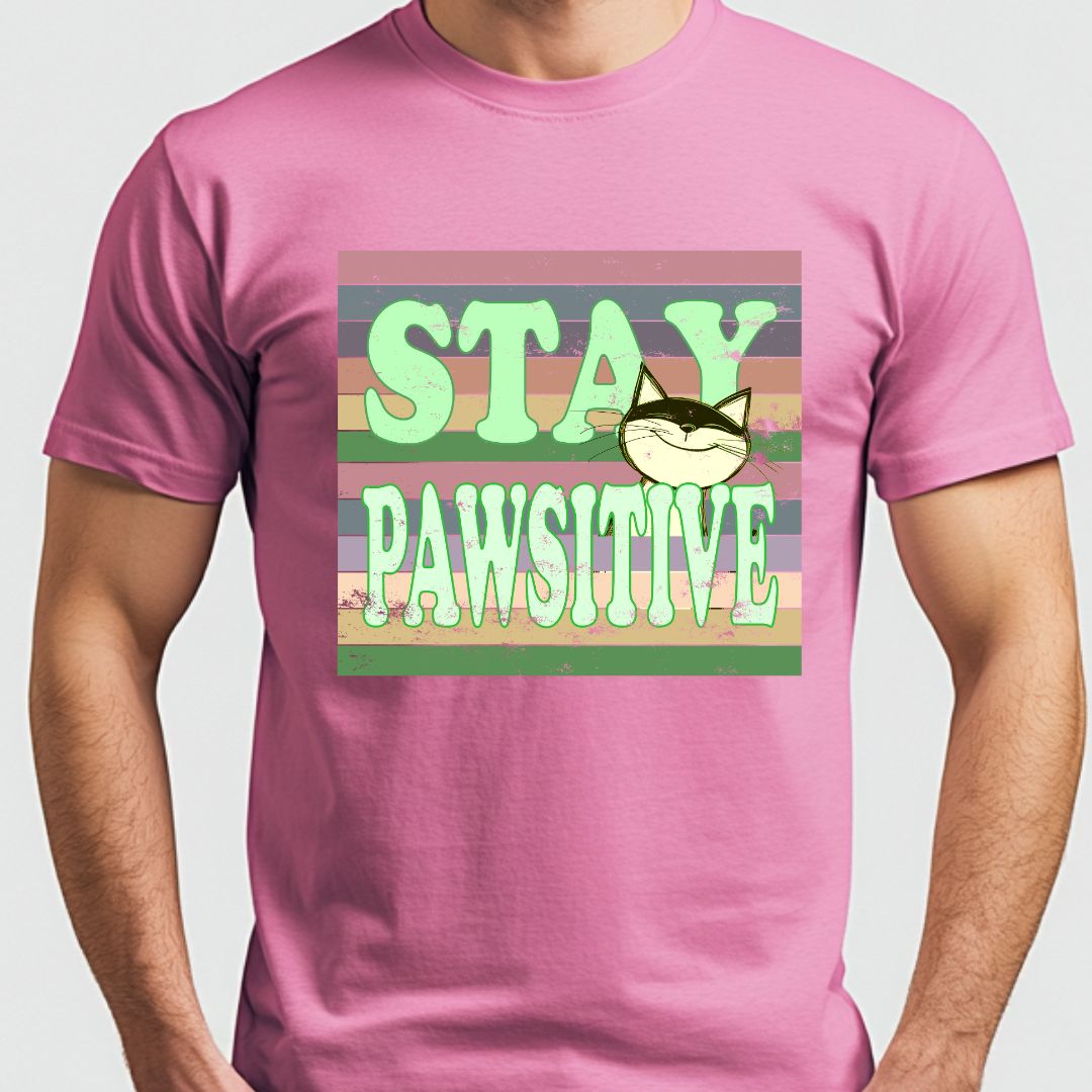 Stay Pawsitive Unisex Soft-Style Cotton T-Shirt – Lightweight, Comfortable, and Sustainable