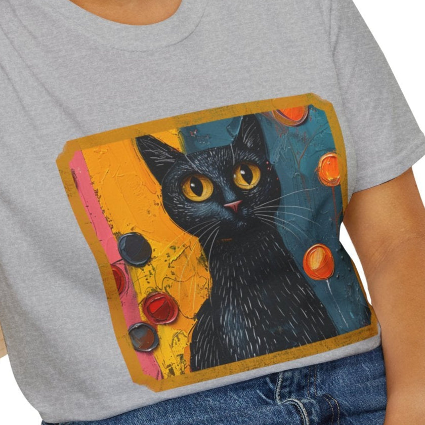 Oil Paint Like Cat #1 Unisex Soft-Style Cotton T-Shirt – Lightweight, Comfortable, and Sustainable