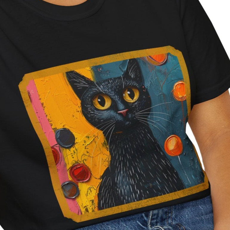 Oil Paint Like Cat #1 Unisex Soft-Style Cotton T-Shirt – Lightweight, Comfortable, and Sustainable