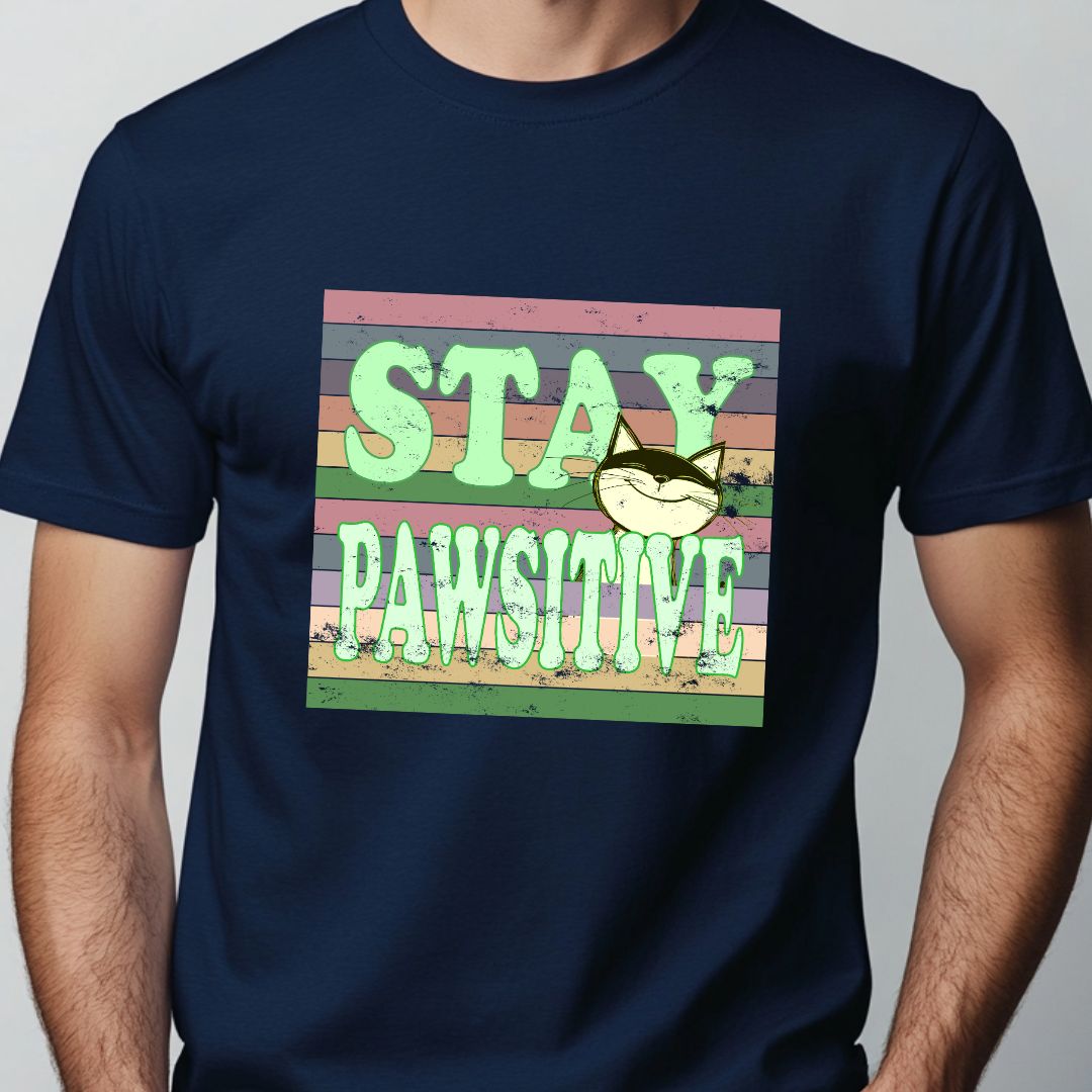 Stay Pawsitive Unisex Soft-Style Cotton T-Shirt – Lightweight, Comfortable, and Sustainable