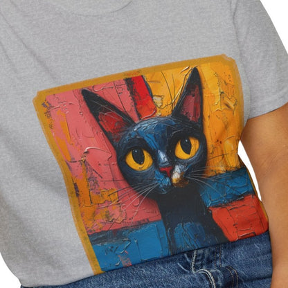 Oil Paint Like #3 Cat Unisex Soft-Style Cotton T-Shirt – Lightweight, Comfortable, and Sustainable