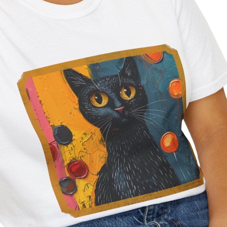 Oil Paint Like Cat #1 Unisex Soft-Style Cotton T-Shirt – Lightweight, Comfortable, and Sustainable