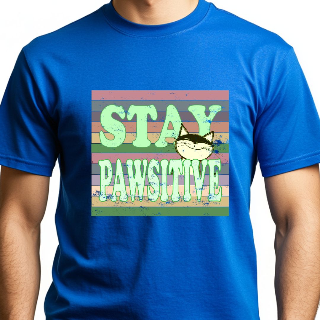 Stay Pawsitive Unisex Soft-Style Cotton T-Shirt – Lightweight, Comfortable, and Sustainable