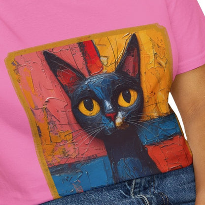 Oil Paint Like #3 Cat Unisex Soft-Style Cotton T-Shirt – Lightweight, Comfortable, and Sustainable