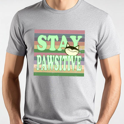 Stay Pawsitive Unisex Soft-Style Cotton T-Shirt – Lightweight, Comfortable, and Sustainable