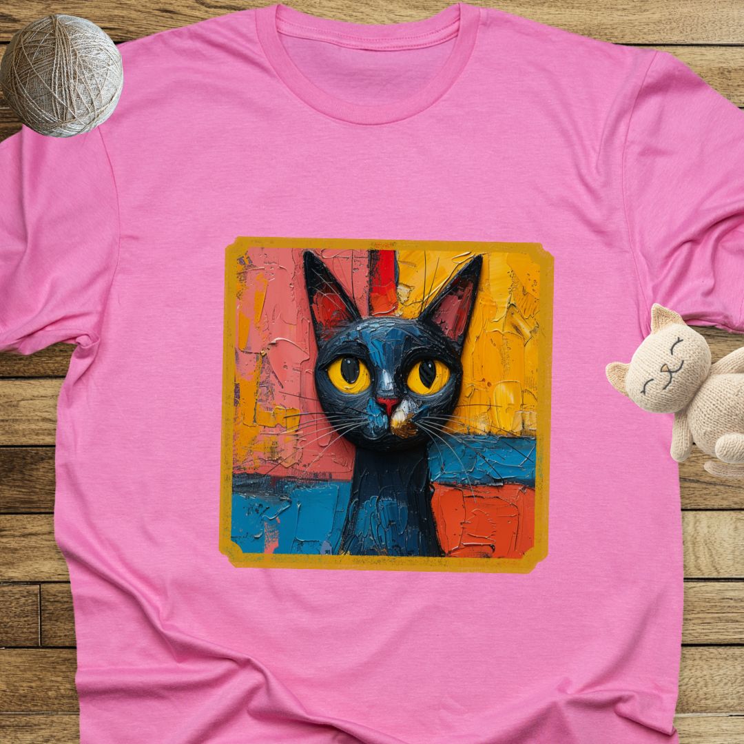 Oil Paint Like #3 Cat Unisex Soft-Style Cotton T-Shirt – Lightweight, Comfortable, and Sustainable