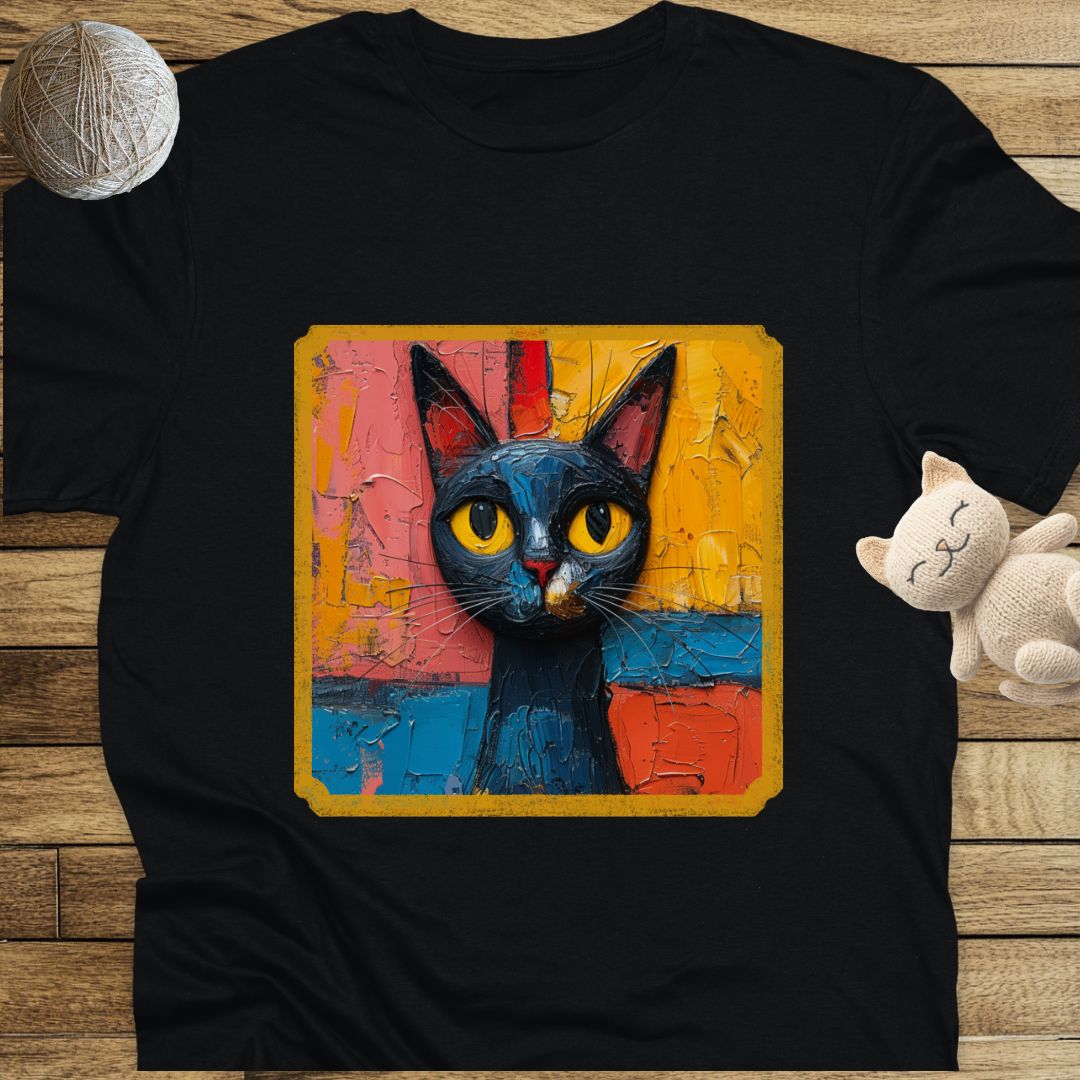 Oil Paint Like #3 Cat Unisex Soft-Style Cotton T-Shirt – Lightweight, Comfortable, and Sustainable