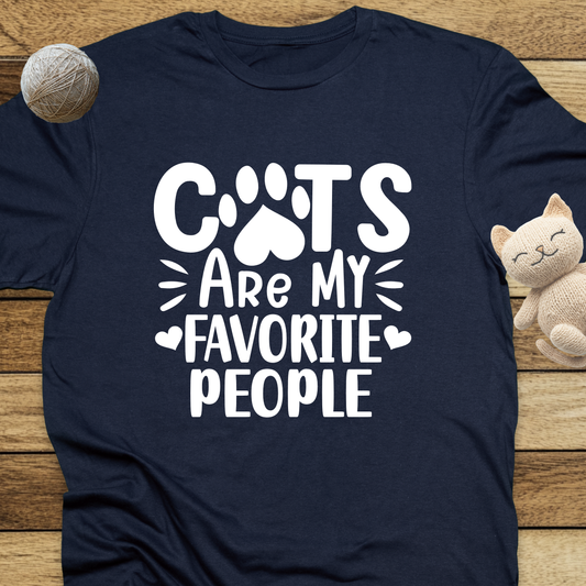 Cats Are My Favorite People Unisex Soft-Style Cotton T-Shirt – Lightweight, Comfortable, and Sustainable