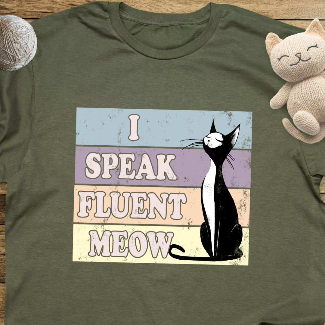 Fluent Meow Unisex Soft-Style Cotton T-Shirt – Lightweight, Comfortable, and Sustainable