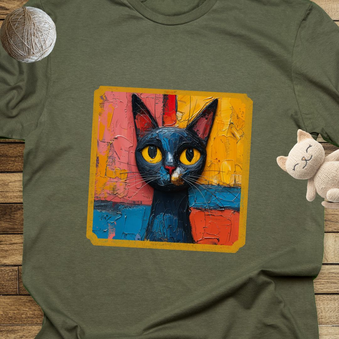 Oil Paint Like #3 Cat Unisex Soft-Style Cotton T-Shirt – Lightweight, Comfortable, and Sustainable