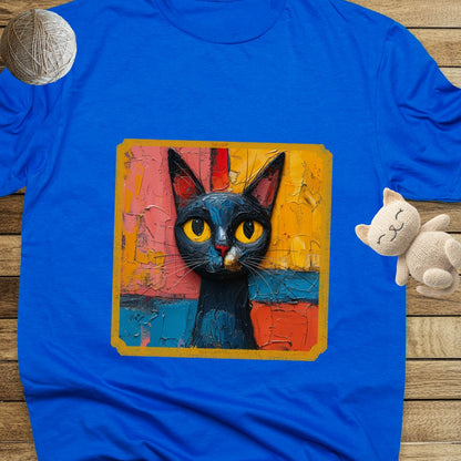 Oil Paint Like #3 Cat Unisex Soft-Style Cotton T-Shirt – Lightweight, Comfortable, and Sustainable